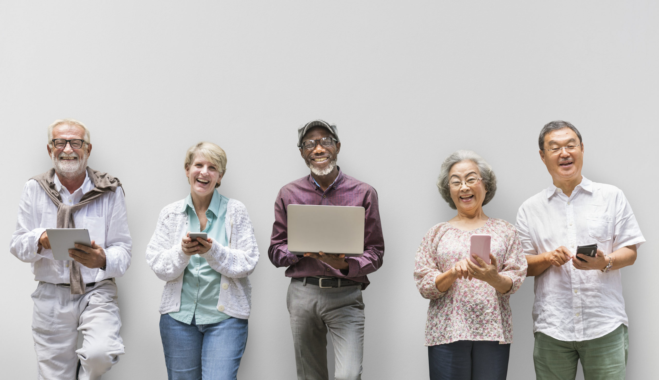 Group Of Senior Retirement Using Digital Lifestyle Concept